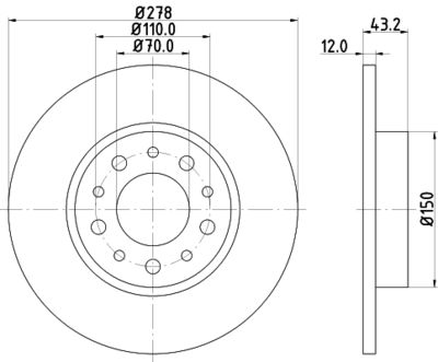 Bremžu diski HELLA PAGID 8DD 355 112-541