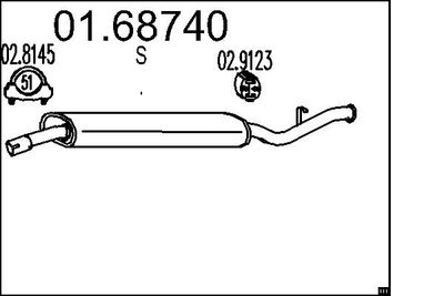 Izplūdes gāzu trokšņa slāpētājs (pēdējais) MTS 01.68740