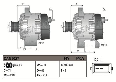 Генератор DENSO DAN3027