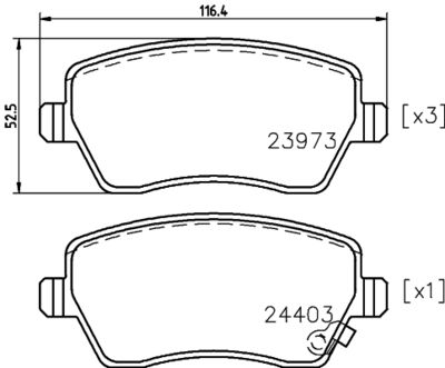 HELLA PAGID 8DB355012301 Bremžu uzliku kompl