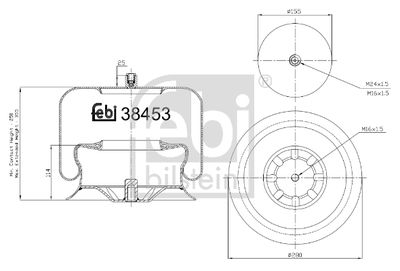 Pneimoatsperes spilvens, Pneimopiekare FEBI BILSTEIN 38453