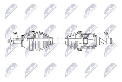 Приводной вал NTY NPW-LR-035