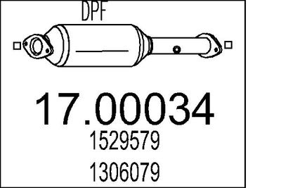 Nosēdumu-/Daļiņu filtrs, Izplūdes gāzu sistēma MTS 17.00034