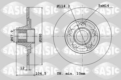 Тормозной диск SASIC 6104053
