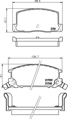 Bremžu uzliku kompl., Disku bremzes HELLA PAGID 8DB 355 016-741