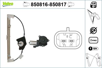 Stikla pacelšanas mehānisms VALEO 850816