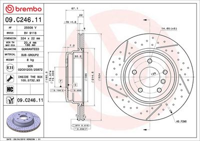 Тормозной диск BREMBO 09.C246.11