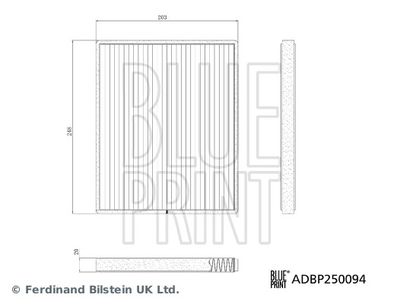 Filtrs, Salona telpas gaiss BLUE PRINT ADBP250094