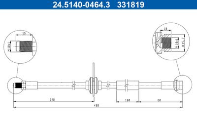 Тормозной шланг ATE 24.5140-0464.3