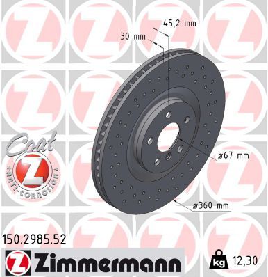 Bremžu diski ZIMMERMANN 150.2985.52