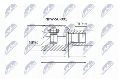Шарнирный комплект, приводной вал NTY NPW-SU-001