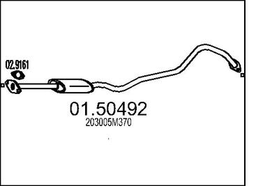 Vidējais izpl. gāzu trokšņa slāpētājs MTS 01.50492