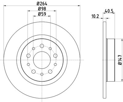 Bremžu diski HELLA PAGID 8DD 355 120-931