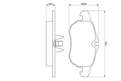 Bremžu uzliku kompl., Disku bremzes BOSCH 0986424677