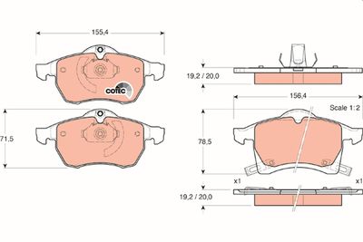 Bremžu uzliku kompl., Disku bremzes TRW GDB1350