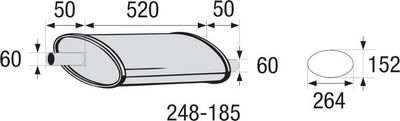 Vidējais izpl. gāzu trokšņa slāpētājs, Universāls BOSAL 248-185