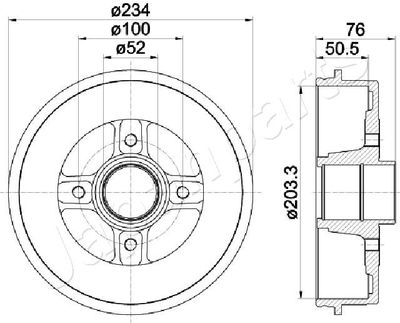 Bremžu trumulis JAPANPARTS TA-0704