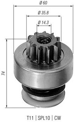 Ведущая шестерня, стартер MAGNETI MARELLI 940113020234