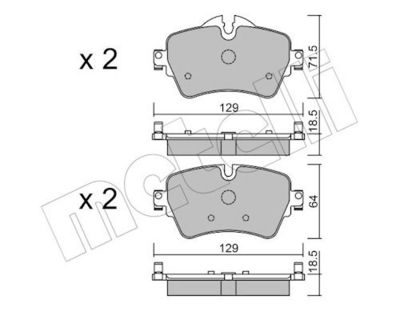 Bremžu uzliku kompl., Disku bremzes METELLI 22-1013-0