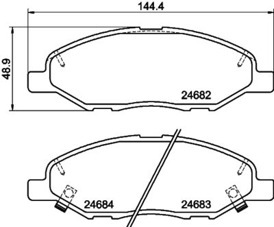 Bremžu uzliku kompl., Disku bremzes HELLA PAGID 8DB 355 014-371