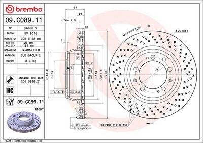 Bremžu diski BREMBO 09.C089.11