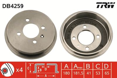 Тормозной барабан TRW DB4259