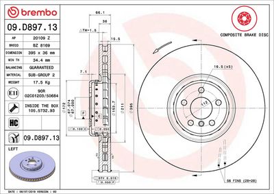 Bremžu diski BREMBO 09.D897.13