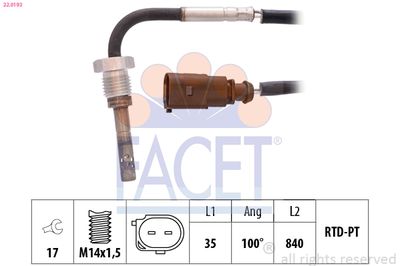 Devējs, Izplūdes gāzu temperatūra FACET 22.0193