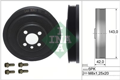 Комплект ременных шкивов, коленчатый вал Schaeffler INA 544 0083 20