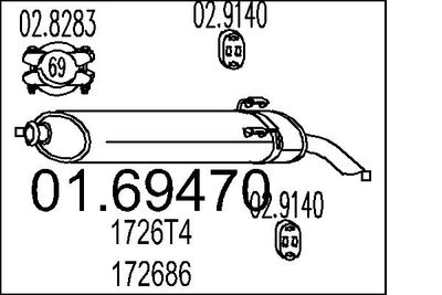 Глушитель выхлопных газов конечный MTS 01.69470
