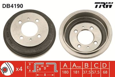 Bremžu trumulis TRW DB4190