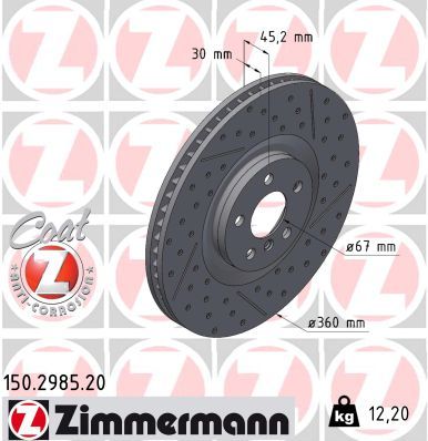 Bremžu diski ZIMMERMANN 150.2985.20
