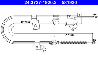 Тросик, cтояночный тормоз ATE 24.3727-1920.2