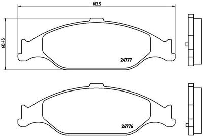Bremžu uzliku kompl., Disku bremzes BREMBO P 24 082