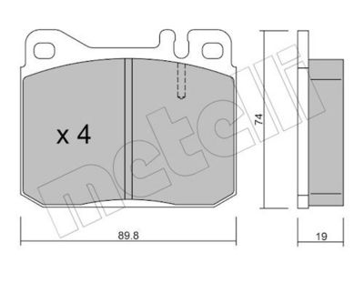 Bremžu uzliku kompl., Disku bremzes METELLI 22-0011-2