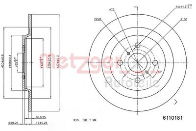 Bremžu diski METZGER 6110181