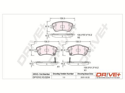 Bremžu uzliku kompl., Disku bremzes Dr!ve+ DP1010.10.0204