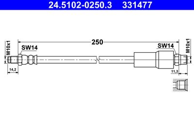 Тормозной шланг ATE 24.5102-0250.3
