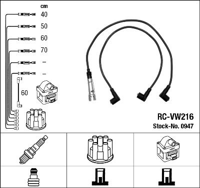 Augstsprieguma vadu komplekts NGK 0947