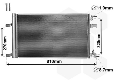 Конденсатор, кондиционер VAN WEZEL 37005499