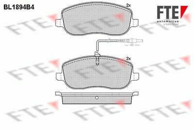 Комплект тормозных колодок, дисковый тормоз FTE 9010482