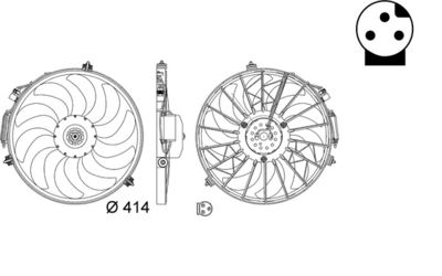 Вентилятор, охлаждение двигателя MAHLE CFF 25 000S