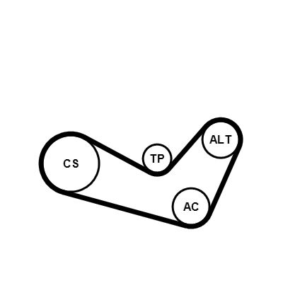 Поликлиновой ременный комплект CONTINENTAL CTAM 6PK1080K1