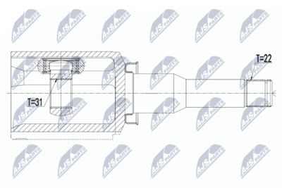 Šarnīru komplekts, Piedziņas vārpsta NTY NPW-DW-030