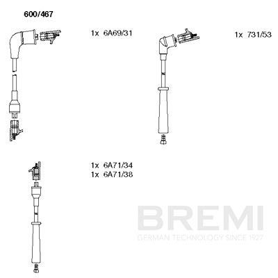 Augstsprieguma vadu komplekts BREMI 600/467