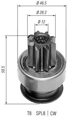 Ведущая шестерня, стартер MAGNETI MARELLI 940113020214