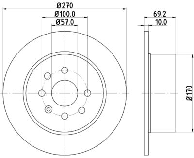 Bremžu diski HELLA PAGID 8DD 355 104-661