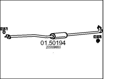 Vidējais izpl. gāzu trokšņa slāpētājs MTS 01.50194