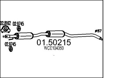 Средний глушитель выхлопных газов MTS 01.50215