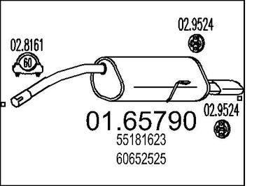 Глушитель выхлопных газов конечный MTS 01.65790